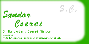 sandor cserei business card